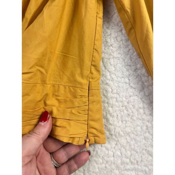 NWT Anthropologie Sunday in Brooklyn Twist Cropped Shirt Blouse Gold Size Small - Picture 8 of 11